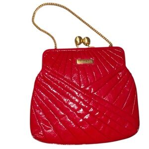 Isabella Fiore Red Patent Leather Shoulder Bag Oversized Clutch
